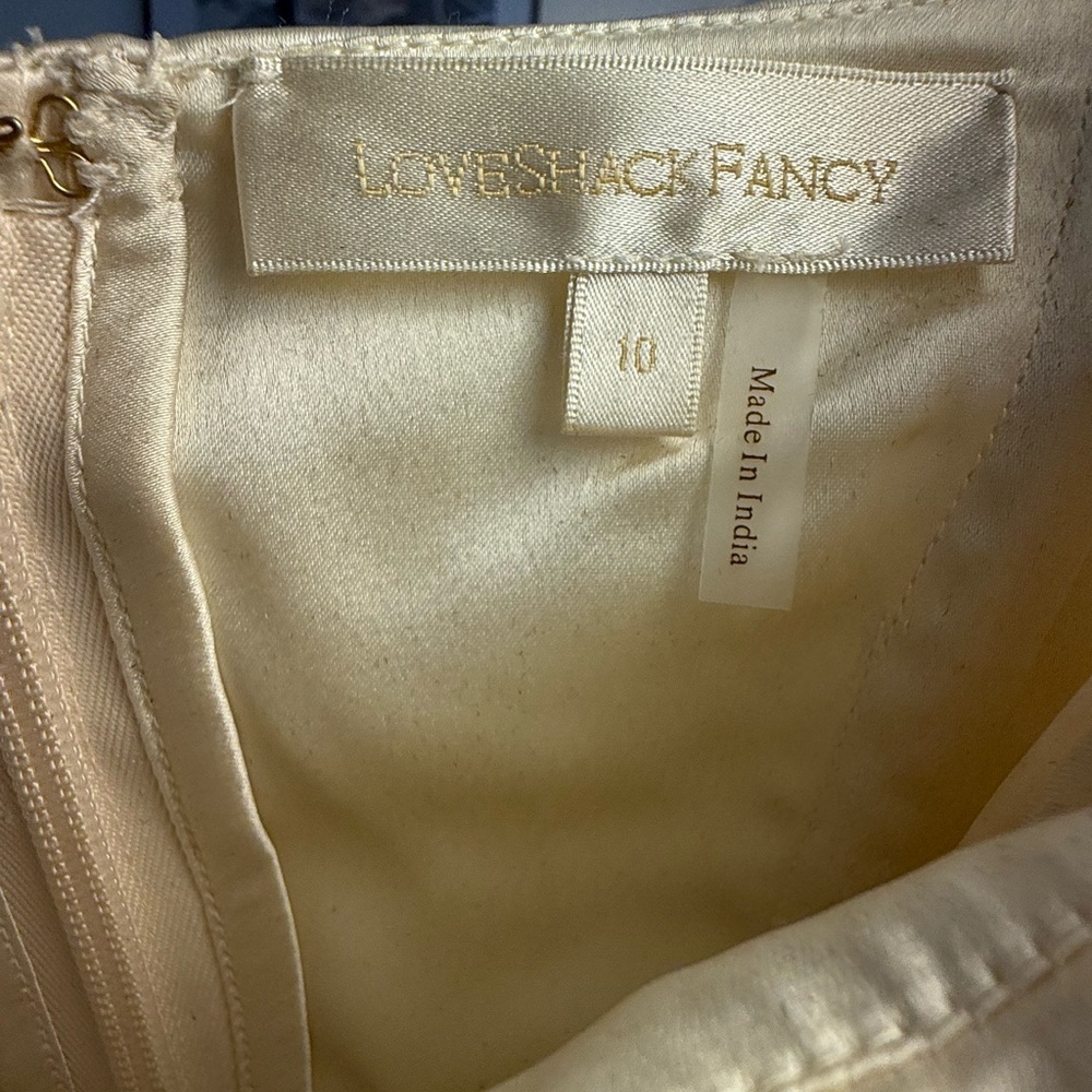 LoveShackFancy Elegant Cream Embellished Dress - Picture 6 of 6
